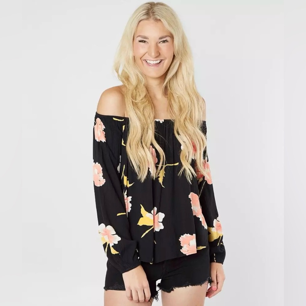 Billabong Mi Amore Off The Shoulder Top Floral
